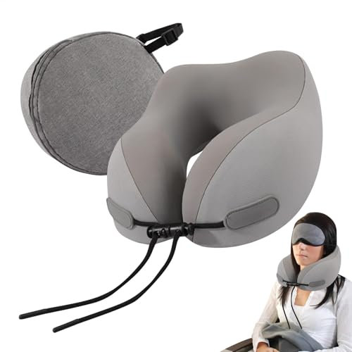Reise-Nackenkissen - Memory Foam Reisekissen | Verstellbares 360°-Kissen | Leicht Atmungsaktiv für Flugzeug, Auto & Flüge | Kompakte Luxus-Kopfstütze Ideal für Comforta