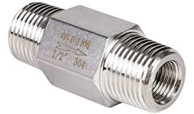 VDOQTLJT 1/8 1/4 3/8 1/2 3/4 Zoll BSP Außengewinde 304 Edelstahl Rückschlagventil Einweg-Rückschlagventil for Wasser, Öl, Gas(0.25 Inch)