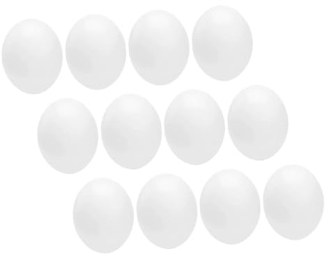 Yardwe 12 Künstliche Vögel Eier aus Kunststoff mit Realistischer Textur und Leichtem Design Dekorative Nesteier für Vogelkäfige und Zucht von Papageien und Sittichen