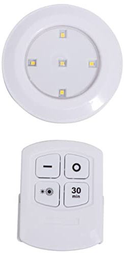 6 Stück Dimmbare Kabellose LED Schranknachtlichter mit Fernbedienung | Wandbeleuchtung mit Timer, 5 LED Lichtperlen, Gelb, Abs, 1w, 3 Stück Aaa Batterien nicht Enthalten