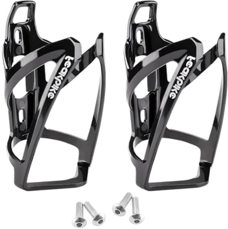 Porte-Bouteille,2 Pcs, de vélo avec Porte-Bouteille de vélo sans BPA, Noir Brillant, Solide, Porte-gobelet pour vélo de Route et VTT, Noir