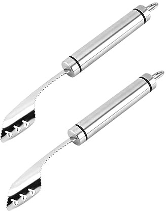 VALICLUD 2 Pezzi Strumento Rimozione Semi Peperoni Acciaio Inossidabile Ergonomico e Seghettata per Jalapeno e Peperoni Facile da e Utilizzare Cucina
