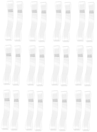 wellrun 12 Pairs Invisible Silicone Shoe Straps,Anti-Slip Clear Detachable Straps,Elastic Shoelace Laces for Securing Heels