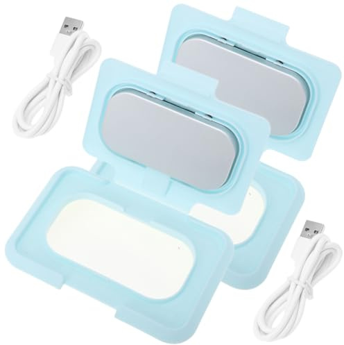 Zerodeko 2 pezzi Scalda Salviette Portatile con Riscaldamento Temperatura Costante Materiale Abs Adatto per Casa e Auto per Cambi Pannolino Confortevoli