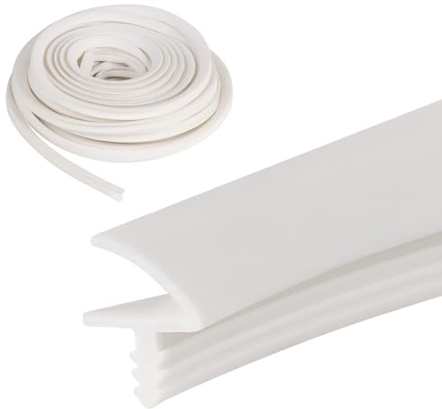 DBREAKS Türdichtung Gummi 10m Weiß für 3.3mm Nut und 11mm Falz | Türrahmen Dichtung für Holztür, Zimmertür, Zimmertürdichtung Schallschutz, Zugluftstopper, Stoßschutz, Tür Gummidichtung