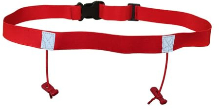 wisoolkic Cinta Reflectante Cinturón para número de para Carrera de Ciclismo Cinturón para triatlón Correr Noche, Rojo, 25 x 920 mm