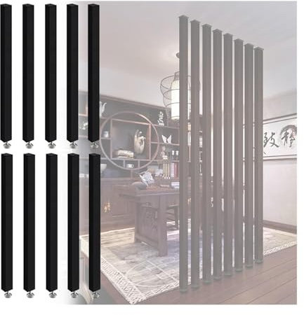 Golv-till-tak-imitation trä lamellrumsavdelare – snygg skärmvägg skiljevägg för hem och lägenhet dekor 130 cm/51,1 tum perfekt för entré och rymdseparering