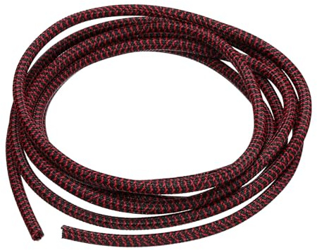 QUARKZMAN Guaina Intrecciata Autosigillante 3/16 10Ft Nero/Rosso Con Fessura UL94-V2 Ignifuga In PET Per Cavi Automobilistici E Domestici