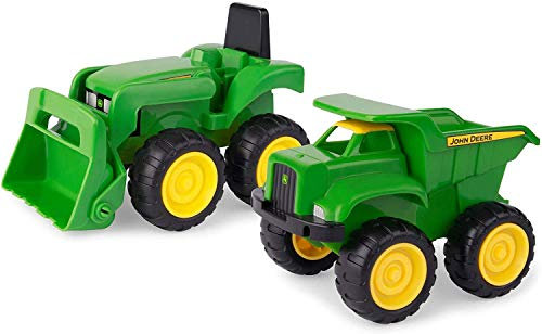 John Deere Kids Mini Sandbox Diggers and Dumpers Toys Truck Set, Building Toys Including 2 Tractors, Construction Toys for Children, Boys and Girls 3, 4, 5+ Year Old, Multicoloured, 42952