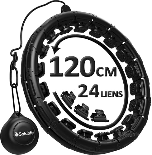 Nouveau Cerceau Hula Hoop Fitness pour Sport Maison - Cerceau Fitness Facile à Utiliser avec Taille réglable pour Adulte, Enfant et Débutant - Houla Hop Confortable et Silencieux (Hula Black)