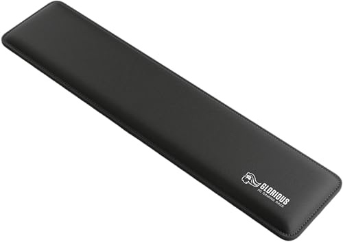 GLORIOUS Weiche Tastatur Handballenauflage (Full Size) 440x100x17mm Schwarz | Stepprand gegen Ausfransen, Mittlere Festigkeit, Rutschfeste Gummibasis für starken Halt & ergonomischen Gaming-Komfort