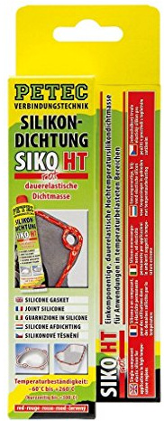 Petec 97880 Hochtemperatursilikon, 70 ml Tube SB-Karte ROT