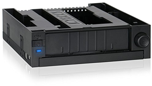 ICY DOCK Strapless SATA Hot Swap Mobile Rack for 3.5 Inch (6.4 cm) HDD and Ultra-Slim ODD in 1 x 5.25 Inch (13.3 cm) DuoSwap MB971SPO-B