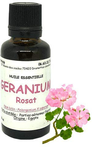 Huile essentielle de Géranium rosat (10 ml) Pelargonium x asperum