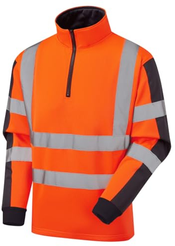 Hi Vis Viz 2 Tone Rugby Shirt High Visibility Reflective Safety Traffic Construction Two Tone Sweatshirt Jumper Workwear