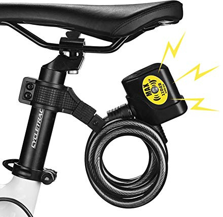 WLDOCA Fahrradschloss Alarm, Alarmlautstärke 110 dB, wasserdichte kettenschloss,für Fahrradmotorräder Tore Zäune Glastüren
