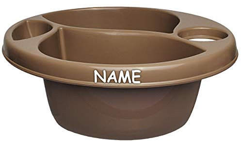 alles-meine.de GmbH Waschschüssel/Kinderwaschbecken - braun - Dunkelbraun - inkl. Name - Bieco - 3 Kammern - Baby - Putzeimer - Windeln Wickelschüssel - Windel Babywindel - für..