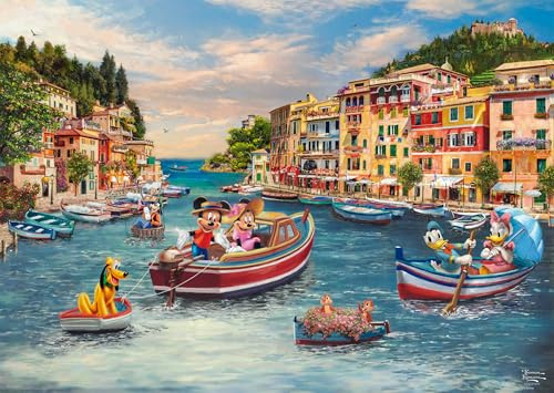 Schmidt 58053 Thomas Kinkade Disney Mickey & Minnie Puzzle, 1000 Teile | Mickey & Minnie in Italy