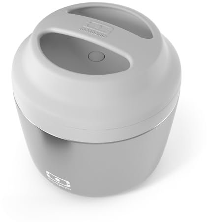 monbento - MB Element metallic Silver lunch box termico argento - Porta pranzo termico che mantiene gli alimenti caldi - Senza BPA - Passa al microonde & lavastoviglie