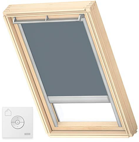 VELUX Original Solar-Verdunkelungsrollo, MK06, Blaugrau, Silberne Seitenschienen, Vorherige Version