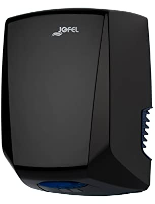 Jofel - Sèche-mains optique haute performance (505 Km/h) Faible consommation électrique 1200W, sèche-mains automatique. Rapide 10sec. Modèle Power+ ABS Heavy Duty, AA56600 Noir mat