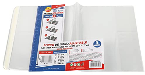 Lot de 10 Couvre-livres transparent 22x40cm, Couverture Livres Réglable Auto-adhésifs