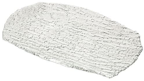Van Well St Tropez Servierplatte aus Glas I rechteckig I (LxB) 35,5x23cm I mit Struktur und Relief I Buffet-Platte für Kastenkuchen, Fingerfood, Fisch & Fleisch I Käse & Wurst-Teller, Tablett