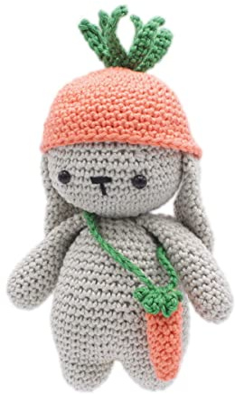 HardiCraft Häkelset Amigurumi Frank Hase mit Baumwollgarn und Füllmaterial, 16cm, HC-40MB109