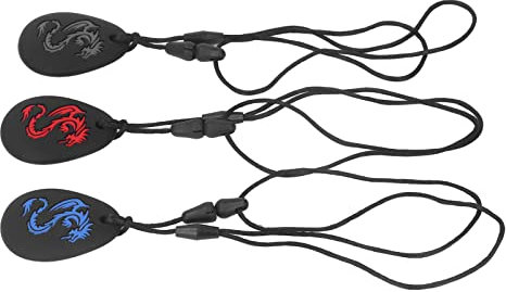 3 Stück Baby-Beißrings-Halskette aus Silikon, Säuglingszahnspielzeug, sensorisches Zahnfleisch, Beißring-Halskette, kühlbar, hitzebeständig zum Kauen des täglichen Gebrauchs