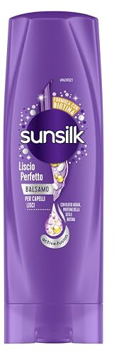 Sunsilk, Balsamo Liscio Perfetto, Balsamo per Capelli Lisci a Lungo e Setosi, Formula Active Fusion con Olio di Argan, Proteine della Seta e Biotina per Capelli Visibilmente Sani, 200 ml