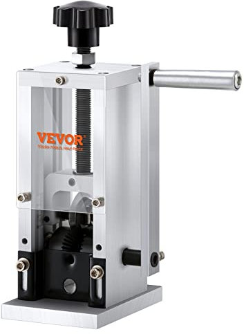 VEVOR Manual Wire Stripping Machine 1.5-25mm Copper Stripper with Hand Crank or Drill Powered, Visible Stripping Depth Reference, Portable Aluminum Frame Wire Peeler for Scrap Copper Recycling