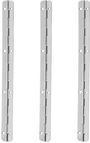 iplusmile Steel Metal Piano Hing, Stainless Steel Piano Hinge with Holes, Heavy Duty Polished Stainless Piano Hinges for Boats Cabinets Storage Box