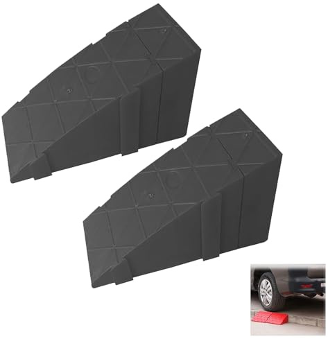 12cm/14cm/16cm/18cm Hohe Tragbare Bordsteinrampen Aus Leichtem Kunststoff, Robustes Schwellenrampen Set Aus Kunststoff, Für Niedrige Autos, Motorräder (Color : 2 pcs, Size : 25x12x16cm)
