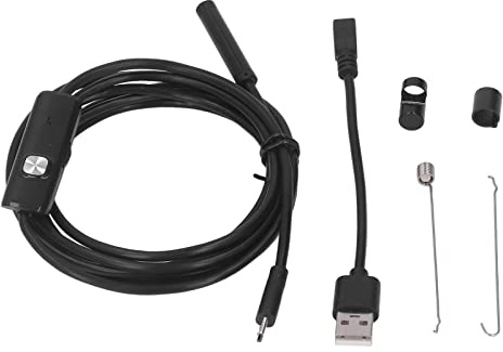 USB-Endoskop-Inspektionskamera, Industrie-Endoskopkamera mit 6 Einstellbaren LED-Leuchten, 1,3-MP-Kamera für Rohrinspektion, Autowartung, Unterwasserbeobachtung (1M)