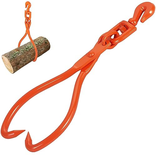 VEVOR Pince Forestière pour Troncs, 457,2 mm Pince de Levage pour Bois Bûches Rotative Crochets 2 Griffes Capacité 350 kg Pince à Bois en Acier Outil Forestier pour Manutention, Traînage, Transport