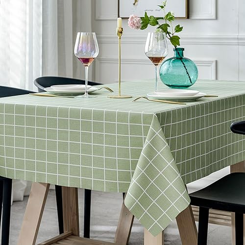 XQSSB Tischdecke Tischwäsche Anti Hot Scratch Lotuseffekt Tischtücher mit Zarten Pastelltönen Grün A 120 × 120 cm