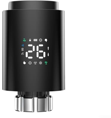 Thermostat Radiator Valves, Compatible With Tuya Smart Radiator Actuator TRV Programmable Thermostatic for Home, Office Black