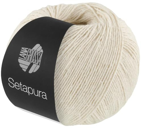 LANA GROSSA Setapura - FB15 - Fil de soie mat agréablement doux - Fil à tricoter à la main en 100 % soie - 50 g de laine pour tricot et crochet - 200 m