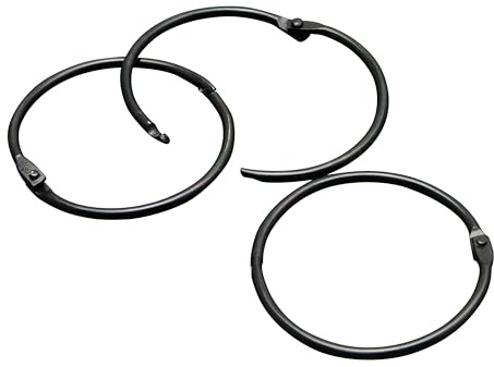 SPRINTIS Buchringe 50 mm, schwarz, 100 Stück, Buchbinderinge (offengeliefert) für Buchbindereien oder zum Binden von Dokumenten &Lernmaterial