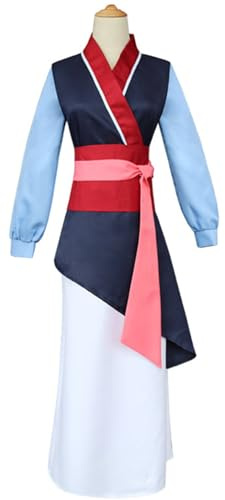 Foanja Déguisement Mulan Femme Cosplay Hua Mulan Hanfu Kung Fu Outfit pour Dress up Halloween Carnaval Anniversaire Fête Mascarade Fancy Costume