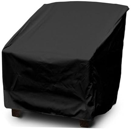 Housse de Chaise Imperméable Oxford Noire Pliable Anti-poussière | Protège du Gel Salissures, les Fientes D’oiseaux, pour Chaises et Petites Tables D’extérieur