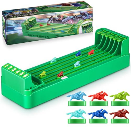 Tabletop Pferderennen Spiele, Interaktives Pferderennenspiel mit 6 Pferden, The of Horse Game, Pferderennen Geschenke für Jungs, Interaktive Brettspiele für Kinder Erwachsene (A)