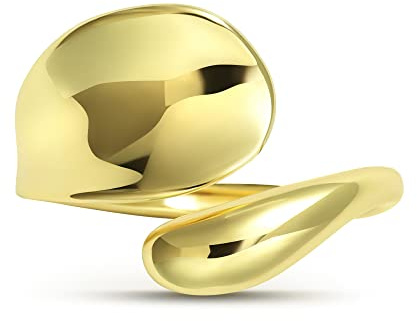Linawe Anello da pollice regolabile da donna, anelli da donna per partner, anello da dito in oro placcato in oro