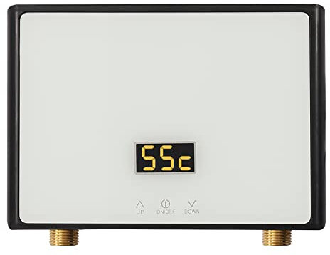 Dekltus Untertischgerät, 220V Elektronischer Durchlauferhitzer Küche, Tankloser Mini-Warmwasserbereiter mit LED Temperaturanzeige, Warmwasserboiler für Küche und Badezimmer - 5.5KW