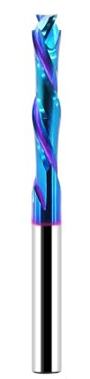 Fraise Defonceuse en Spirale à Compression, DARTOTEK Diamètre de Coupe 6 mm, Hauteur de Coupe 31 mm, Mèches en CNC Carbure à Revêtement Bleu Nano Fraise Defonceuse