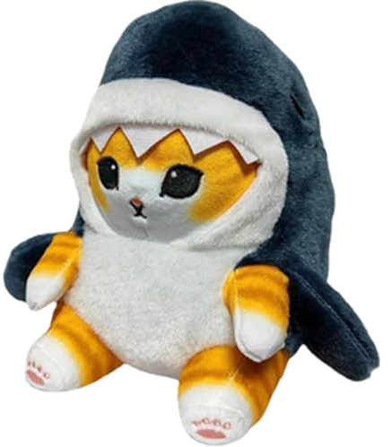 LGWJHCY Kuscheltier Shark Katze, Hai-Katze Plüschpuppe Süße,Weich Hai-Katze Kuscheltier, Katze Stofftierpuppe, Hai Katze Gefüllt Wurfkissen Spielzeug Geschenk für Familie Freunde und Kinder.