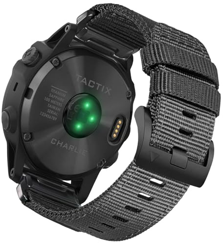 HEMSUT Militärt klockarmband på 20 mm, kompatibelt med Garmin Fenix 8 43 mm/7S/7S Pro/6S/6S Pro/6S safir/5S/5S Plus/5S safir, Instinct 2S, Descent MK1S/2S, D2 Delta S och Approach S70 – 42 mm