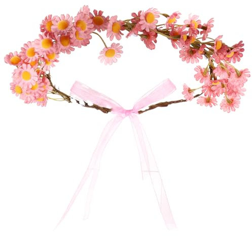 Yuanchu Couronne de fleurs pour fille, fée de la forêt, bijou pour femme, couronne de fleurs, serre-tête, fleurs artificielles, bandeau de mariage, bandeau bohème, bandeau de fleurs, décoration de