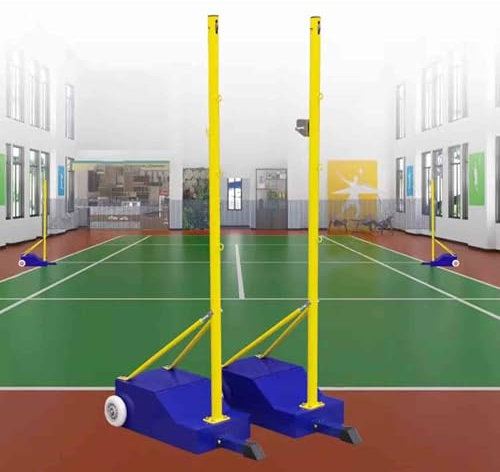 Badminton-Set, Volleyball-/Badmintonnetz und -Stange für den Innenbereich, tragbares Volleyballnetz mit Ständer für den Garten, 1,5–2 m höhenverstellbares Volleyballnetz und Stange