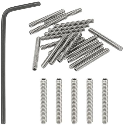 PATIKIL 20 Stück Madenschrauben #6-32x1 UNC Grobgewinde Gewindestifte Set | 304 Edelstahl, Innensechskant, Mit Schraubendreher, Für Türklinken Halterung Möbel Lampen Wasserhahn Reparatur